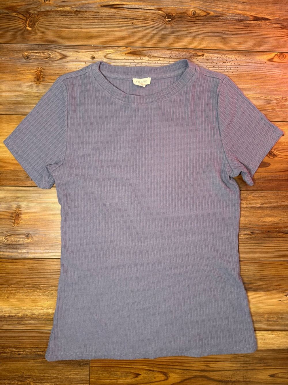 Pilcro Anthropologie Top Women Medium Textured Rib Knit Short Sleeve Casual